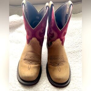 Ariat Fatbaby Boots in Tan and Red Style 10026116